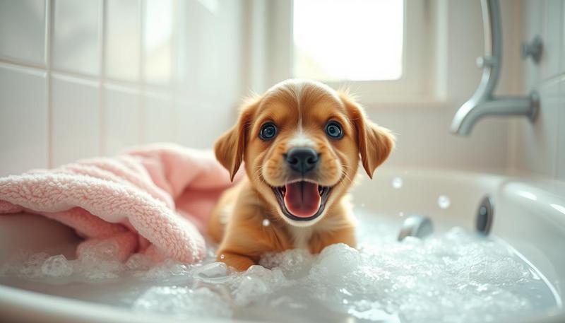 Produkty do kąpieli dla szczeniaka